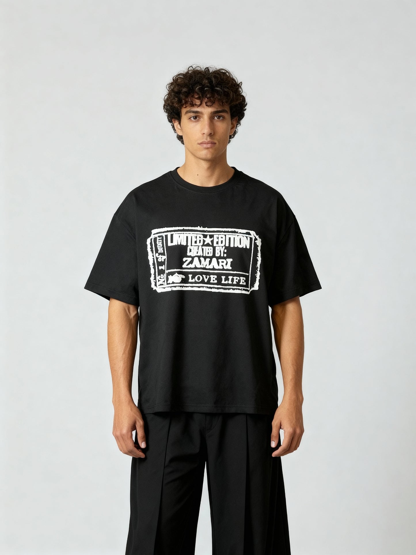 printed t-shirt(Black)