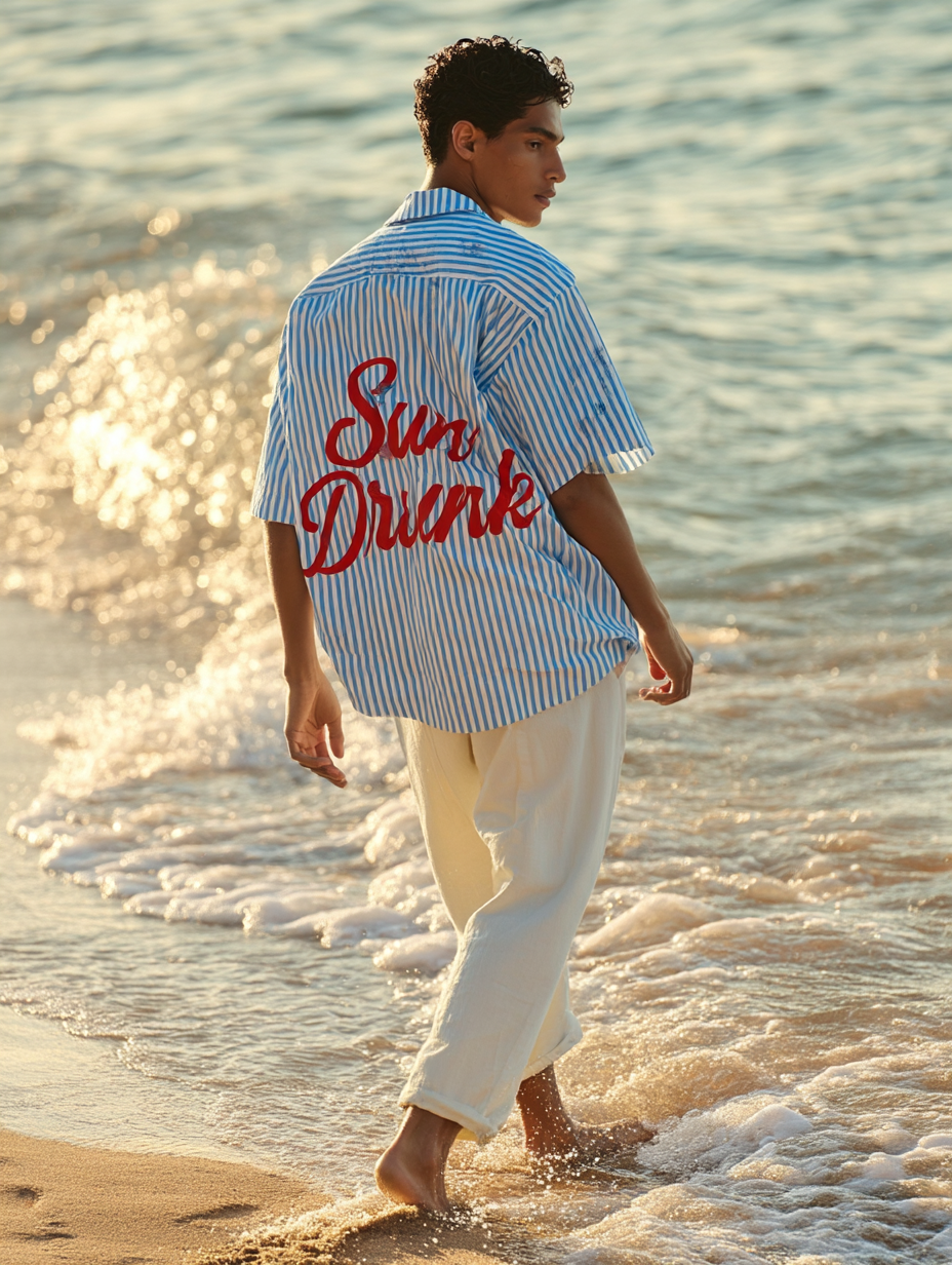 sun drunk printed shirt