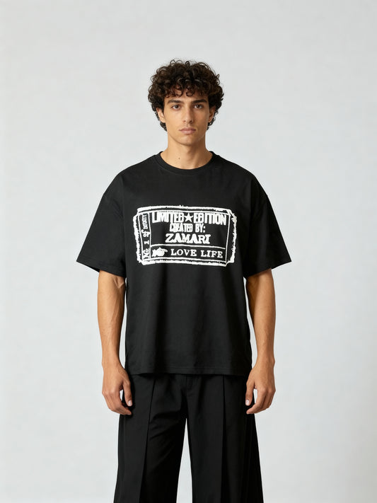 printed t-shirt(Black)